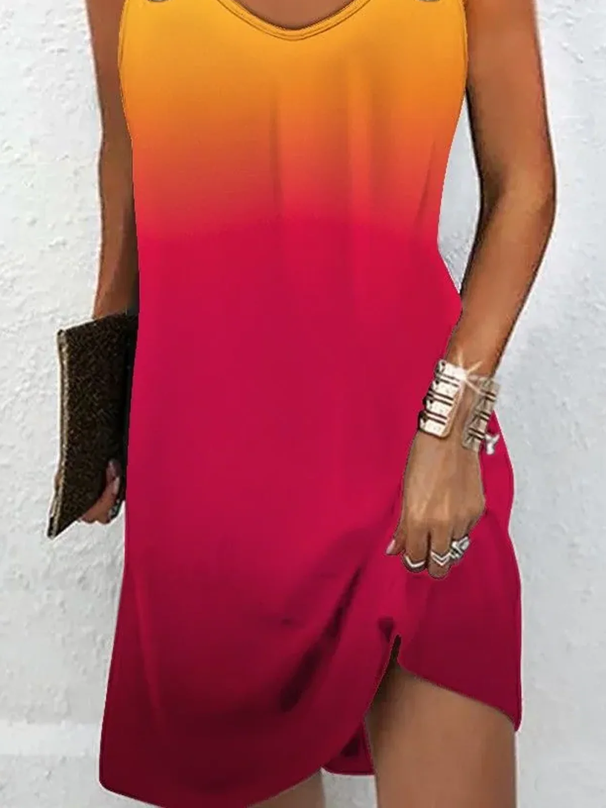 Women's Sleeveless Summer Tie Dye Dress Spaghetti Daily Going Out Casual Mini H-Line Multicolor