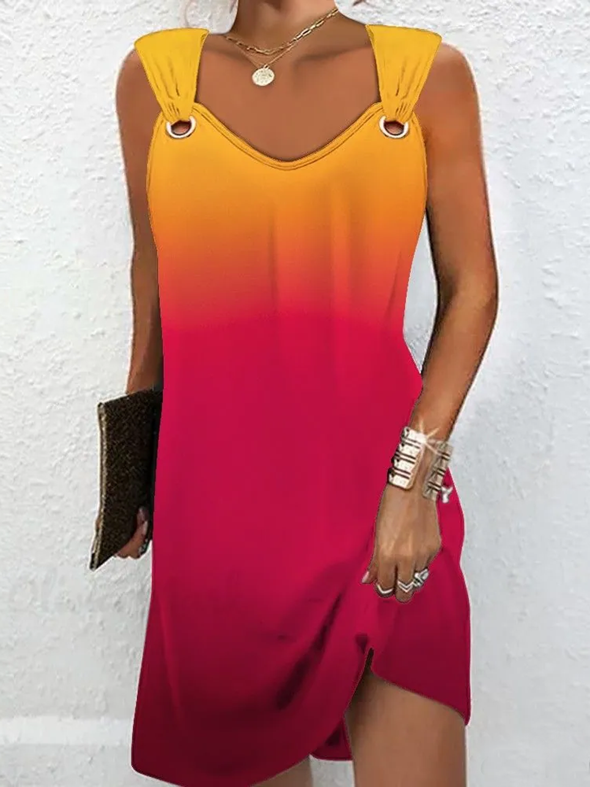 Women's Sleeveless Summer Tie Dye Dress Spaghetti Daily Going Out Casual Mini H-Line Multicolor