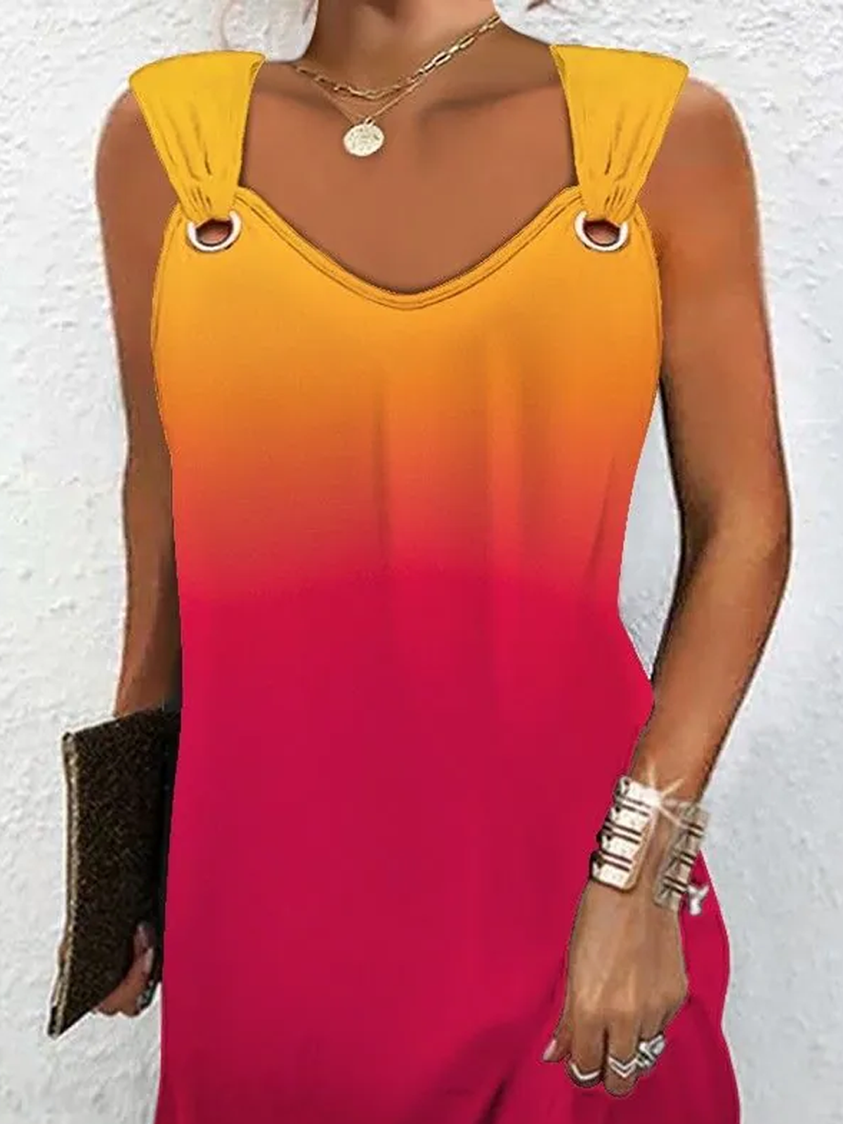 Women's Sleeveless Summer Tie Dye Dress Spaghetti Daily Going Out Casual Mini H-Line Multicolor