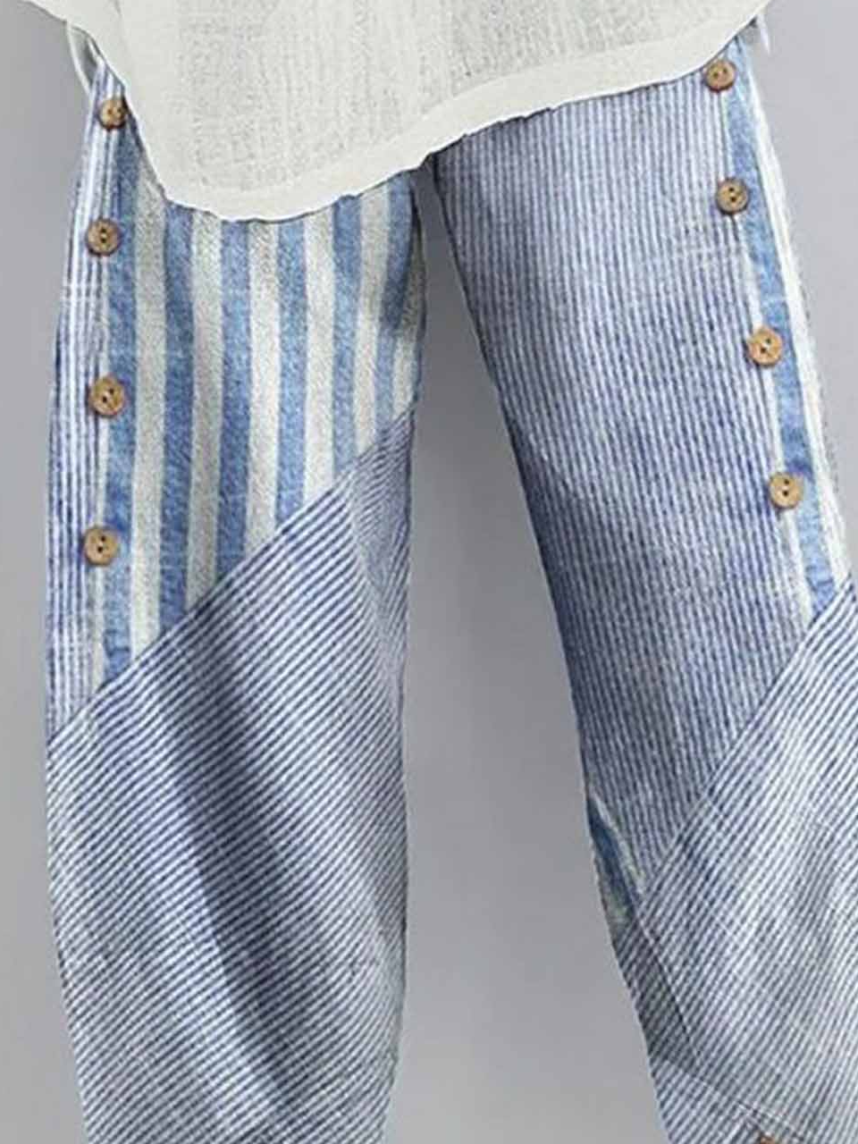 Women's H-Line Harem Pants Daily Going Out Pants Casual Cotton Striped Spring/Fall Pants