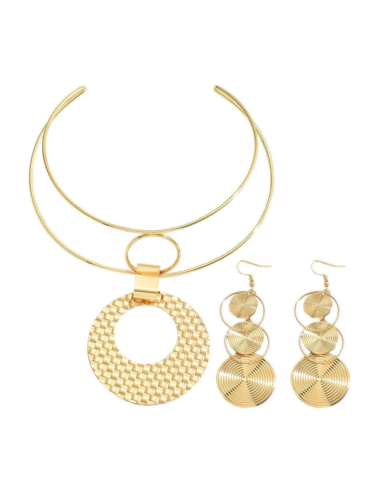 Personalized Geometric Embossed Jewelry Set