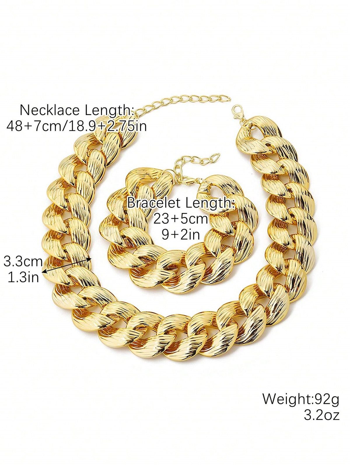 2pcs/set Exaggerated Chain Jewelry Set