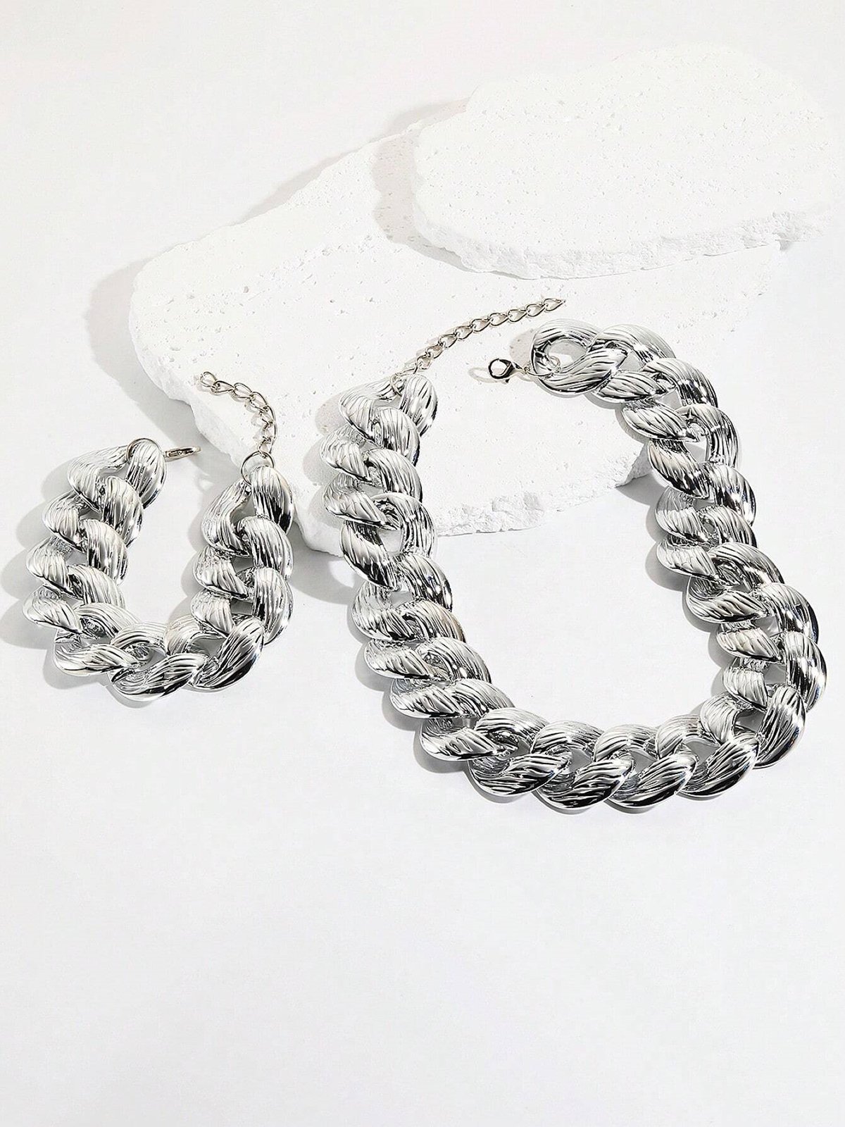 2pcs/set Exaggerated Chain Jewelry Set