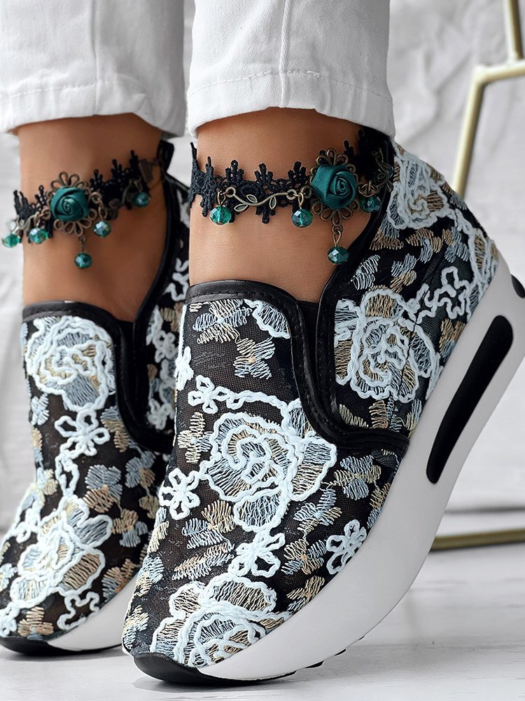 Floral All Season Wedge Heel Casual Casual Shoes