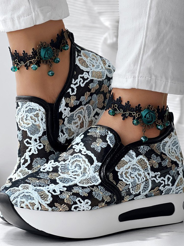 Floral All Season Wedge Heel Casual Casual Shoes