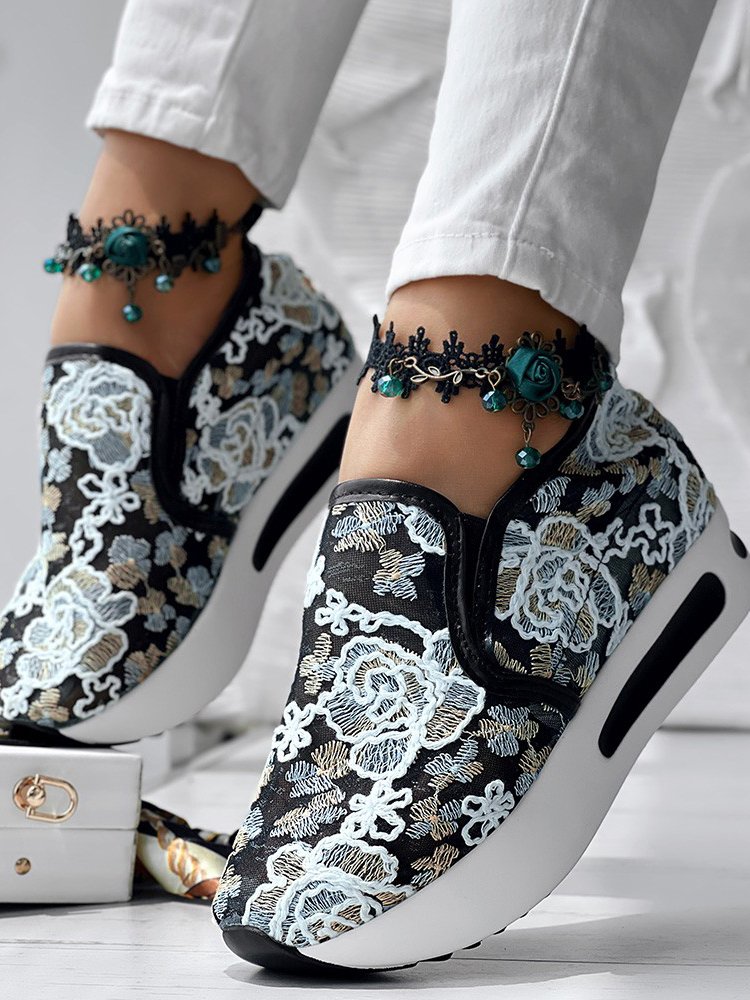 Floral All Season Wedge Heel Casual Casual Shoes