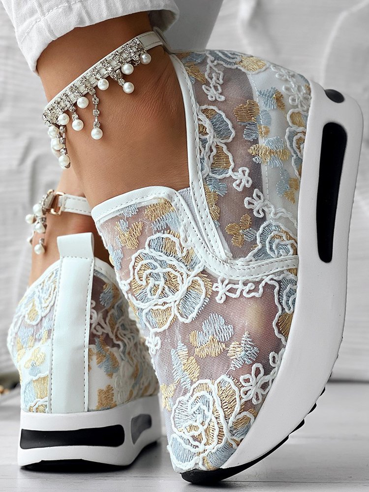 Floral All Season Wedge Heel Casual Casual Shoes