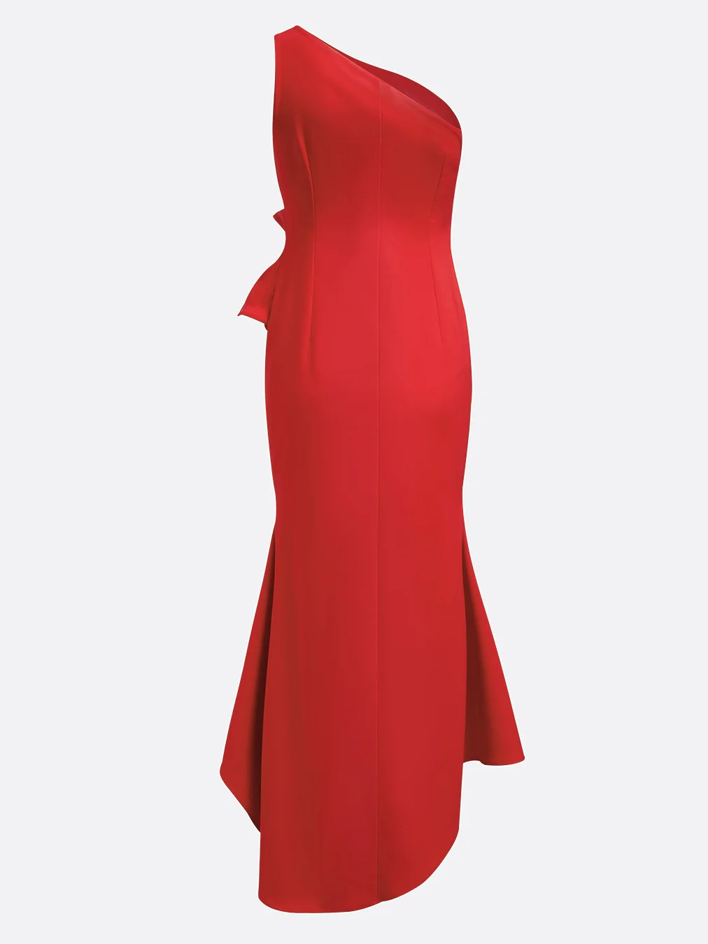 Women's Sleeveless Summer Plain Ruched Dress One Shoulder Cocktail Going Out Urban Maxi A-Line Red