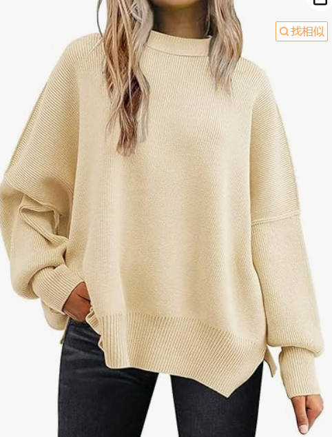 Women's Winter Plain Casual Long Sleeve Crew Neck Sweater