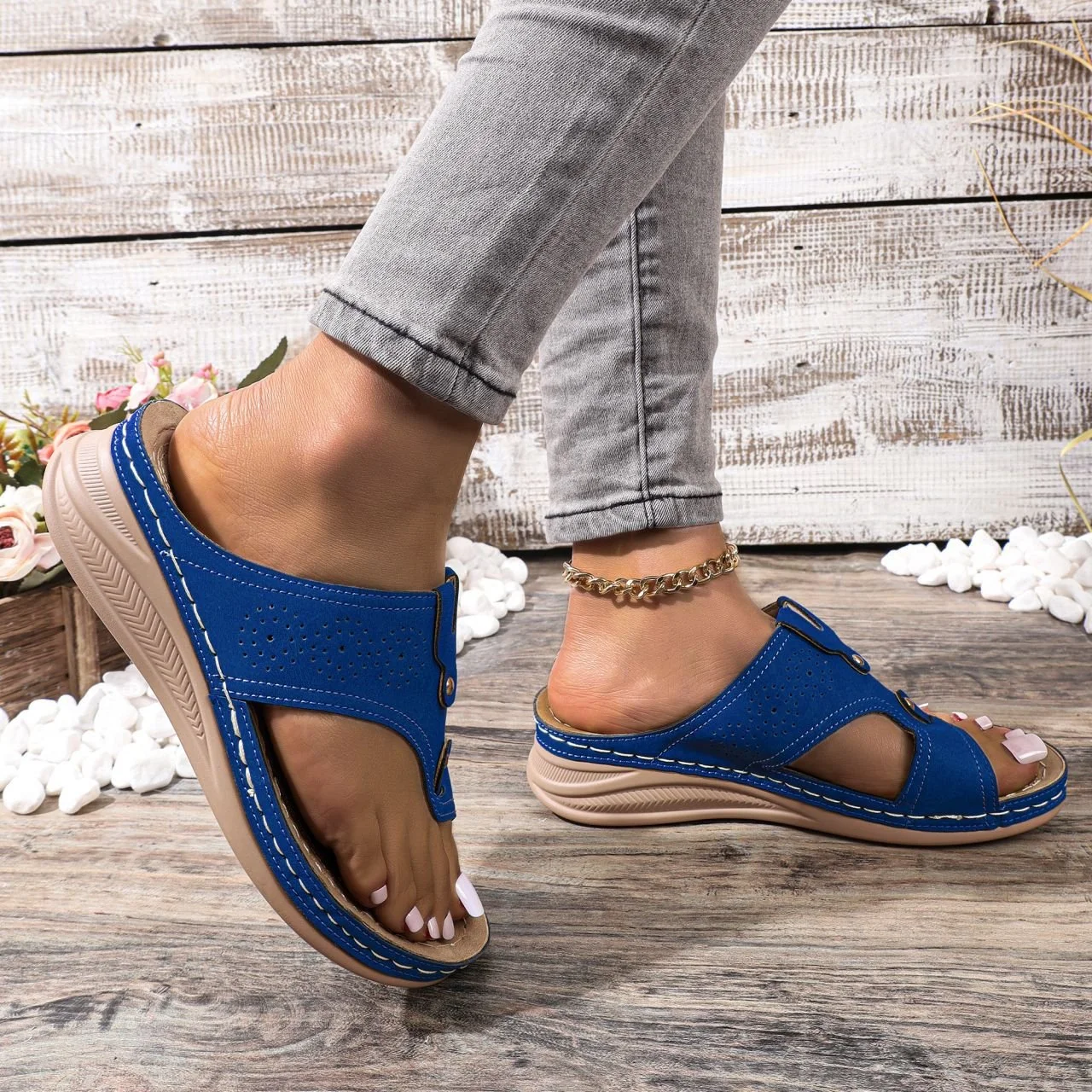 Pu Vacation Summer Slide Sandals