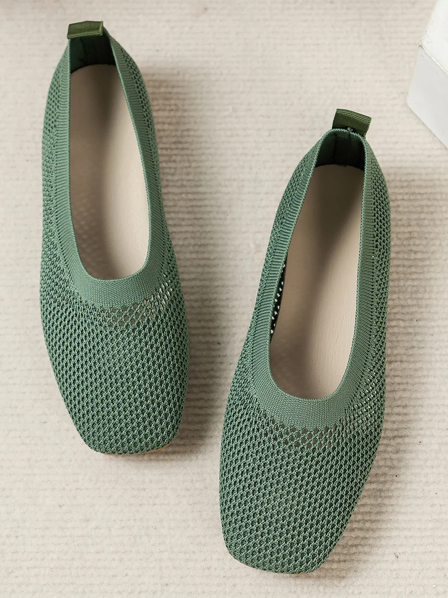 Casual Mesh Fabric Plain Shallow Shoes