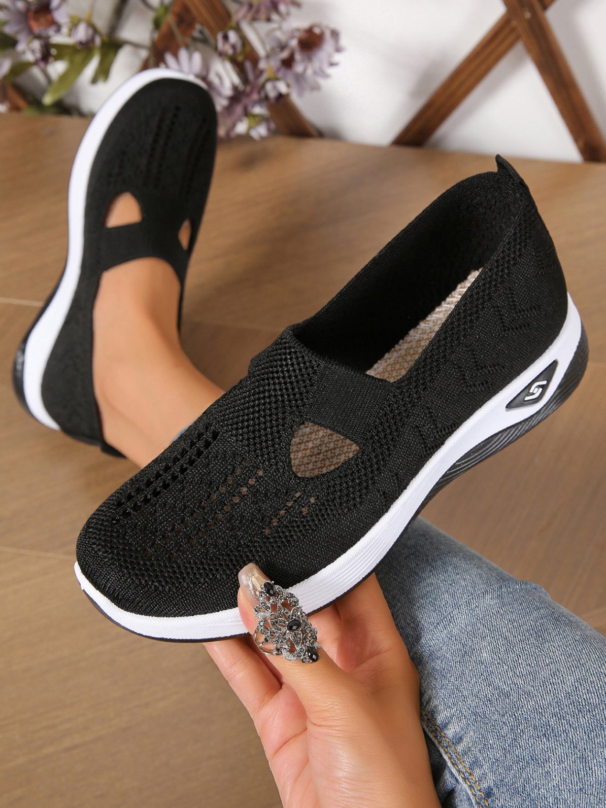 Mesh Fabric Casual Plain Shallow Shoes