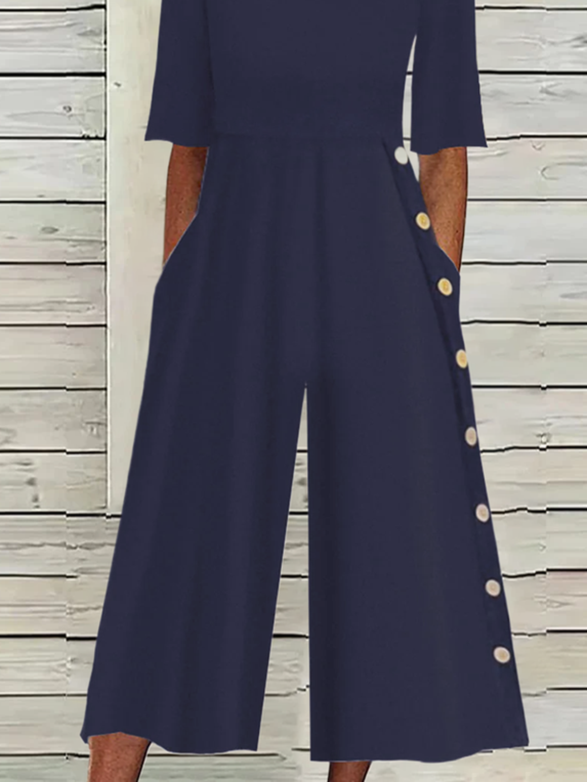 Vacation Buckle Loose Jumpsuit