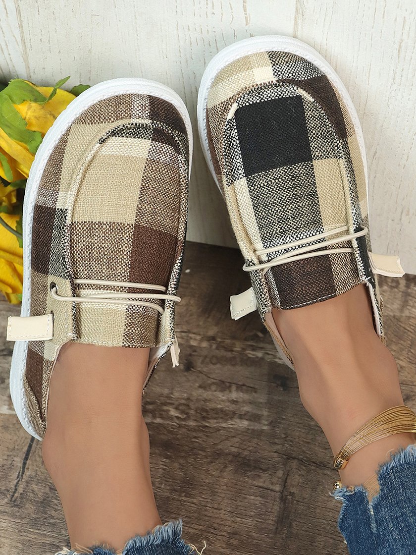 Fabric Plaid Casual All Season Casual Shoes