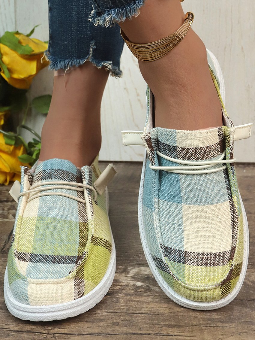 Fabric Plaid Casual All Season Casual Shoes