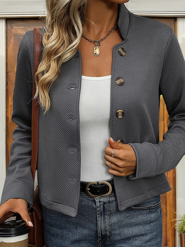 Women's Spring/Fall Outerwear Casual Plain Shawl Jacket