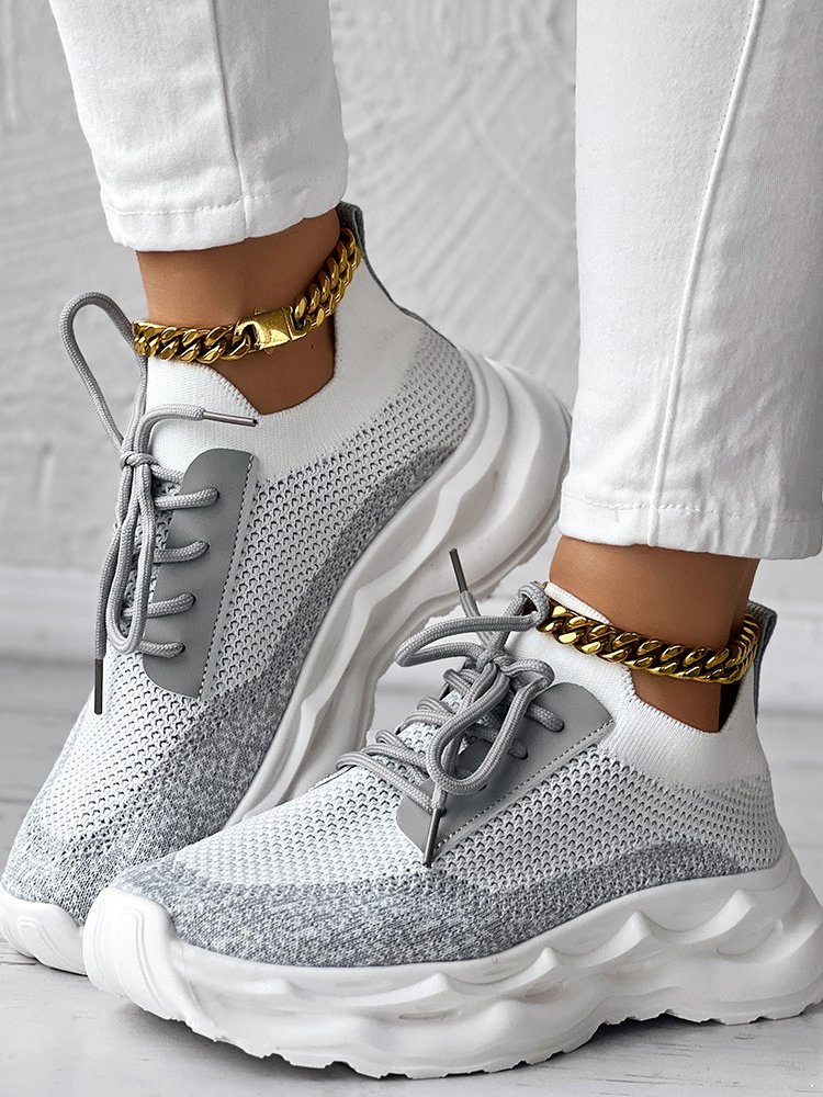 Casual Plain All Season Flyknit Sneakers