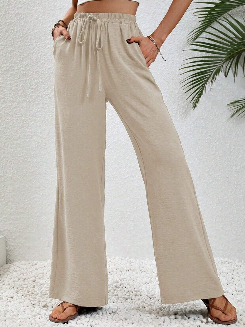 Women's Trousers Daily Going Out Casual Cotton Plain Spring/Fall Pants