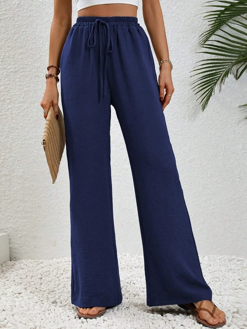 Women's Trousers Daily Going Out Casual Cotton Plain Spring/Fall Pants