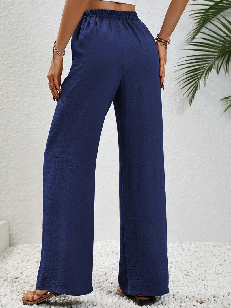 Women's Trousers Daily Going Out Casual Cotton Plain Spring/Fall Pants