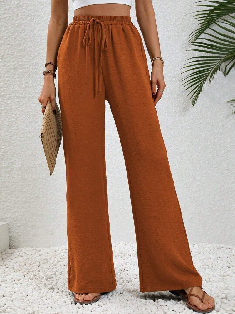 Women's Trousers Daily Going Out Casual Cotton Plain Spring/Fall Pants