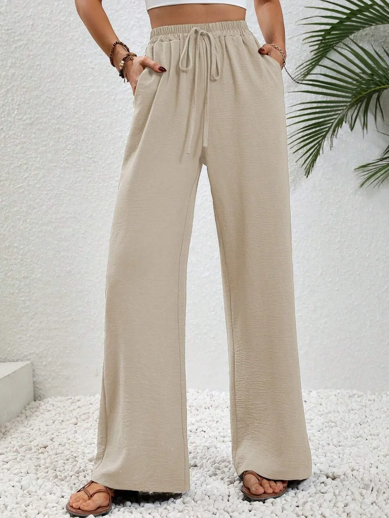 Women's Trousers Daily Going Out Casual Cotton Plain Spring/Fall Pants