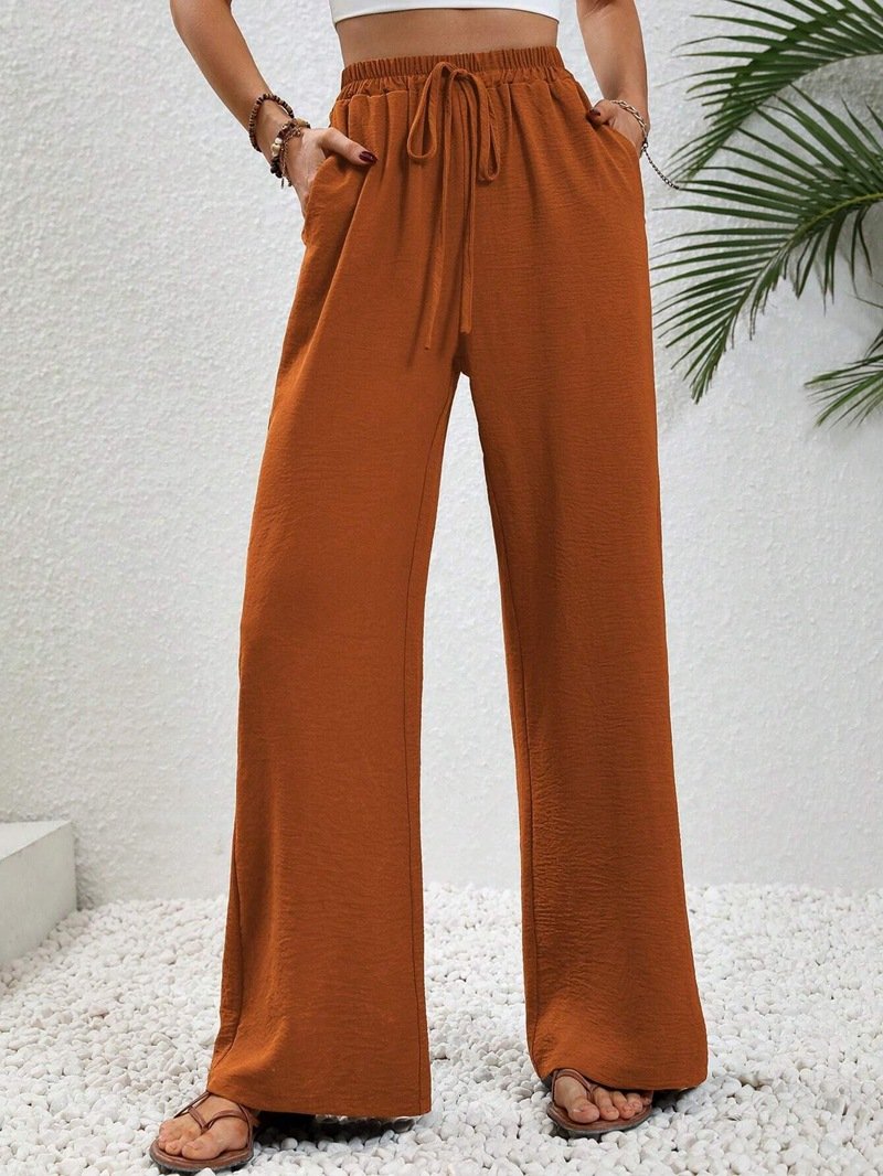 Women's Trousers Daily Going Out Casual Cotton Plain Spring/Fall Pants