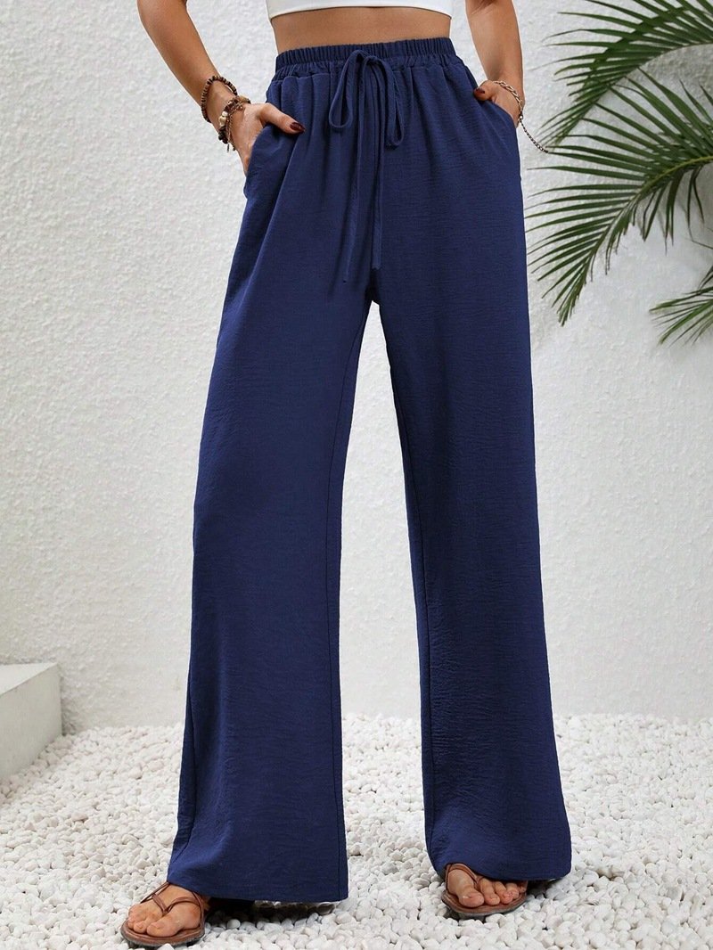 Women's Trousers Daily Going Out Casual Cotton Plain Spring/Fall Pants