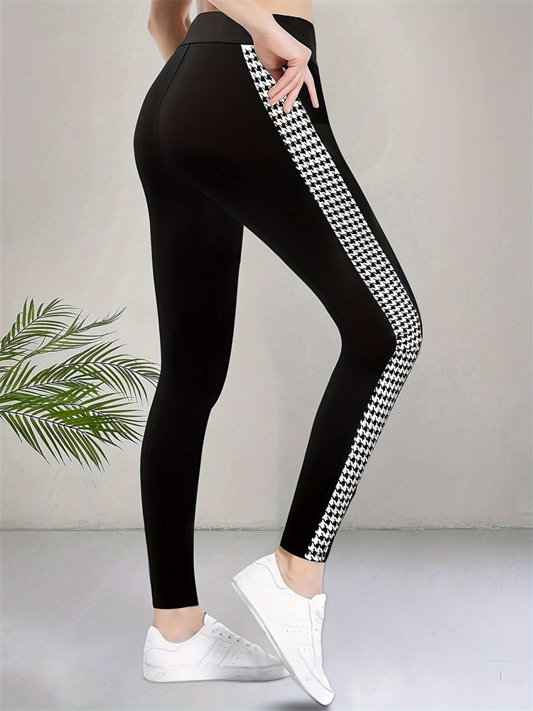 Women's Casual Houndstooth All Season Long Leggings