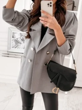 Women's Spring/Fall Outerwear Casual Plain Long Sleeve Regular Blazer