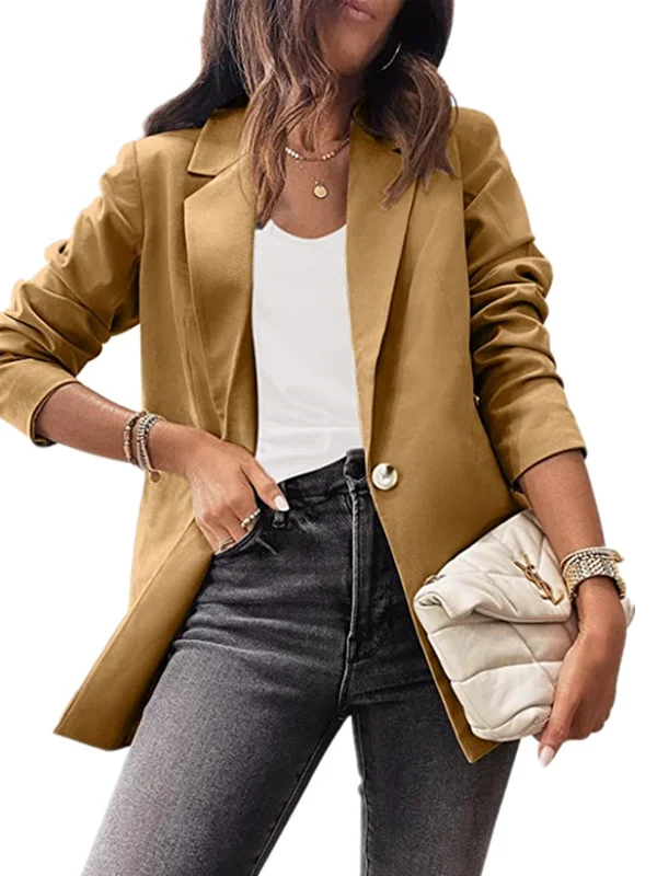 Women's Spring/Fall Outerwear Casual Plain Long Sleeve Regular Blazer