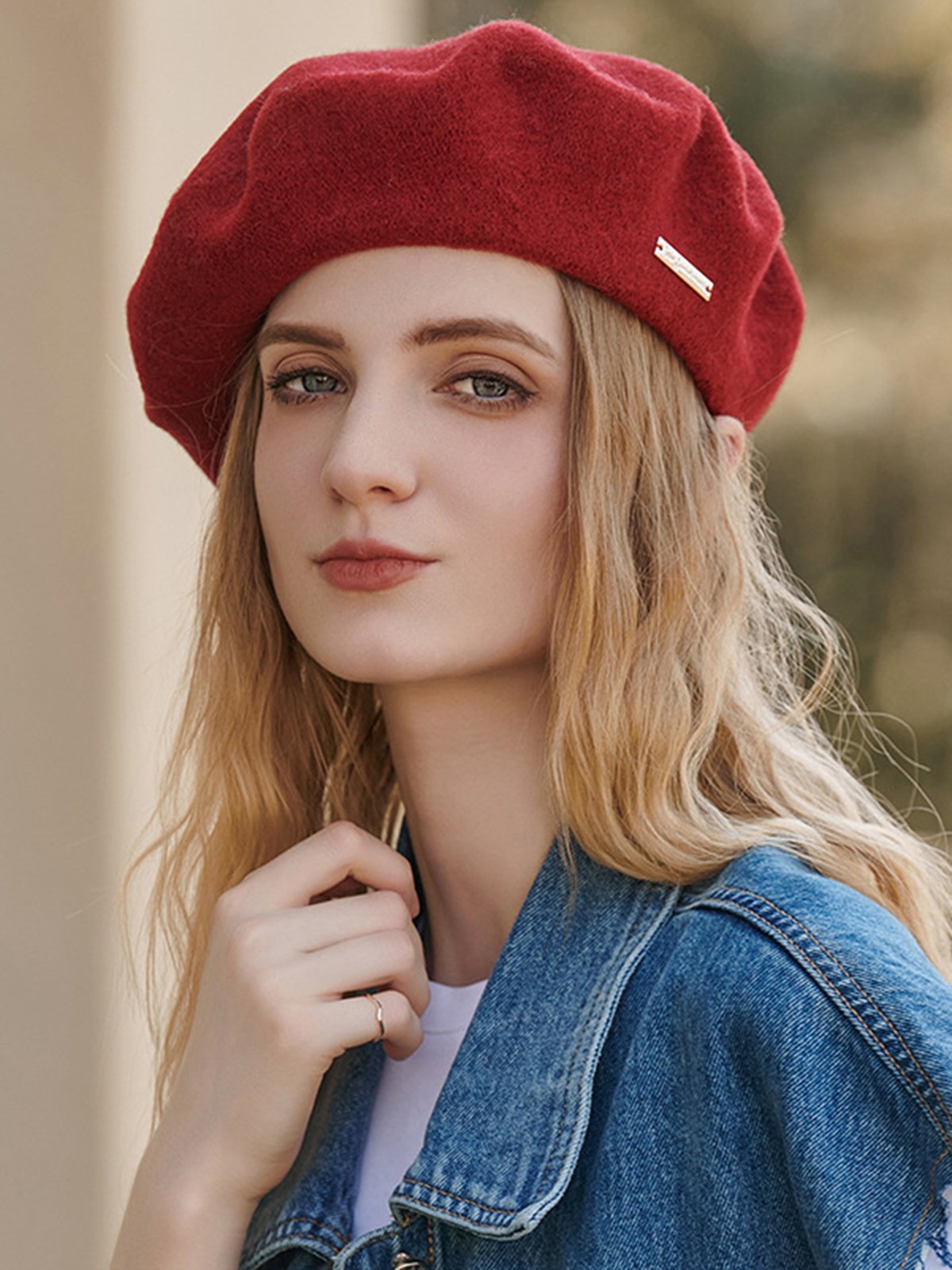 Casual Metal Decor Beret