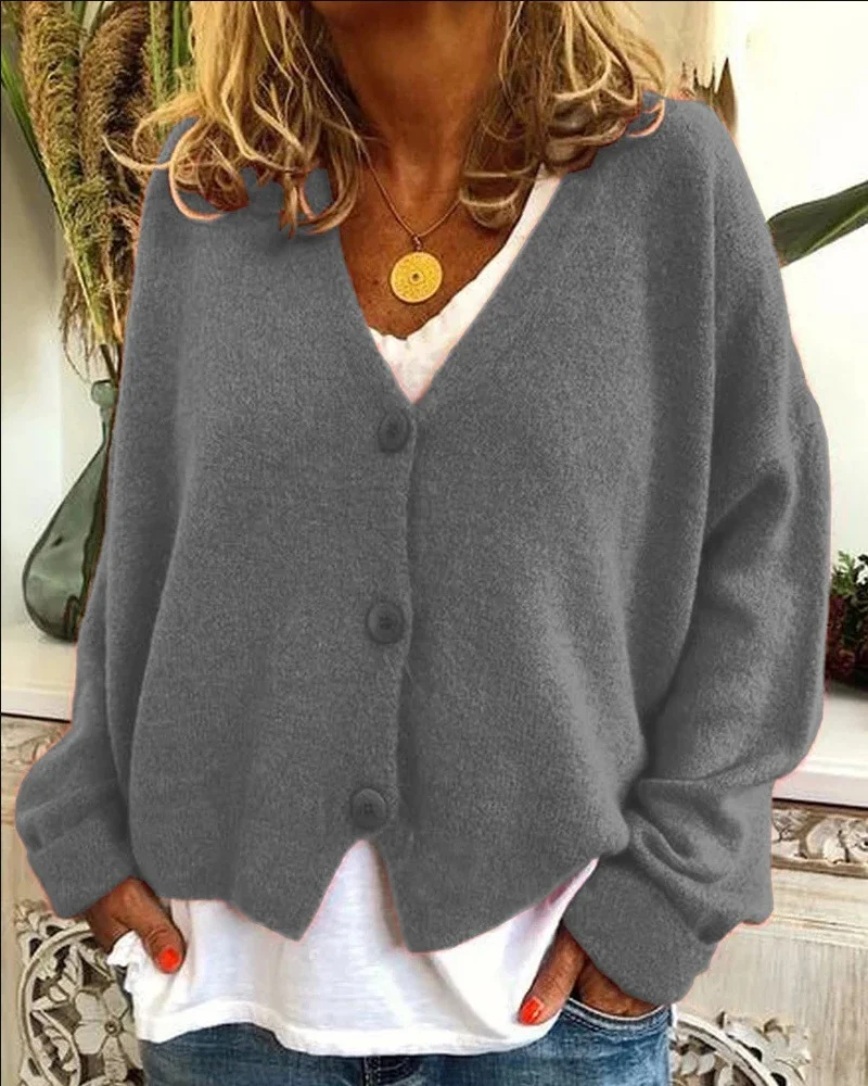 Women's Casual Winter Plain Wool/Knitting Cardigan