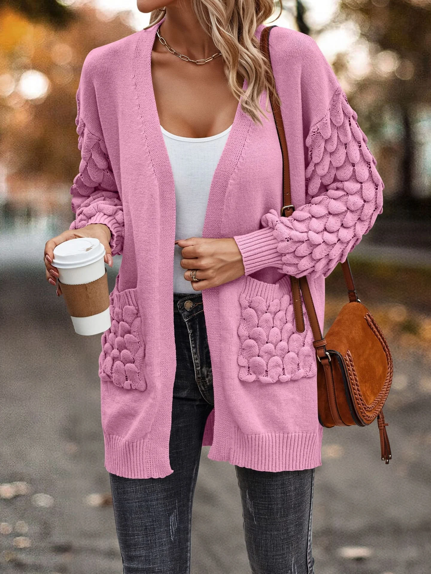 Women's Casual Winter Plain Wool/Knitting Cardigan