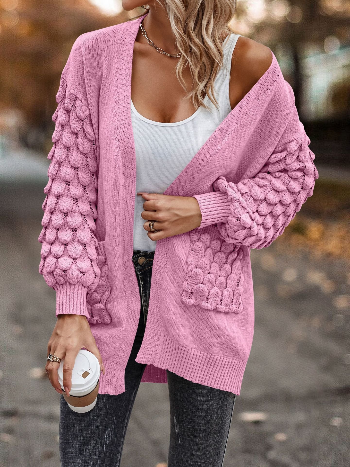 Women's Casual Winter Plain Wool/Knitting Cardigan