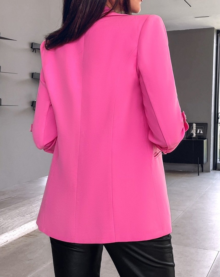 Women's Spring/Fall Outerwear Casual Plain Long Sleeve Regular Blazer