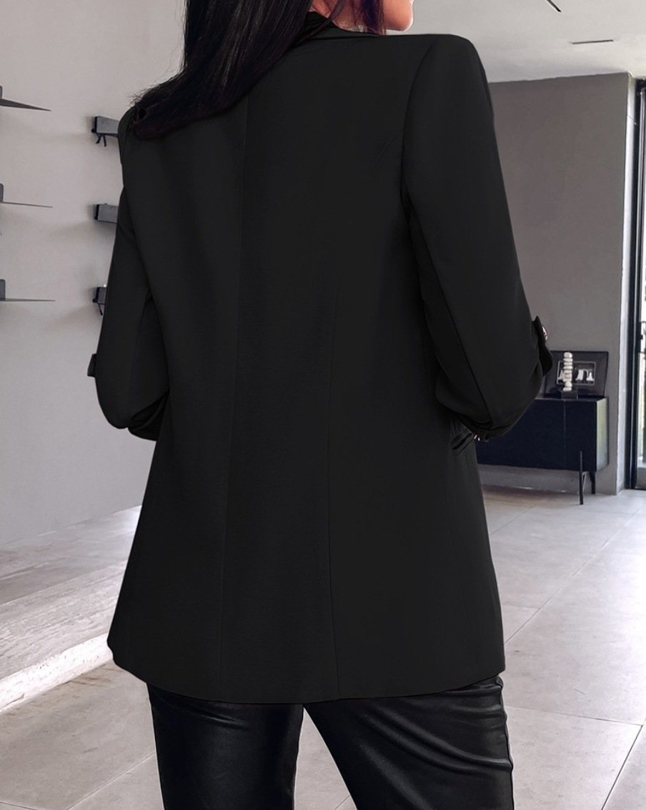 Women's Spring/Fall Outerwear Casual Plain Long Sleeve Regular Blazer