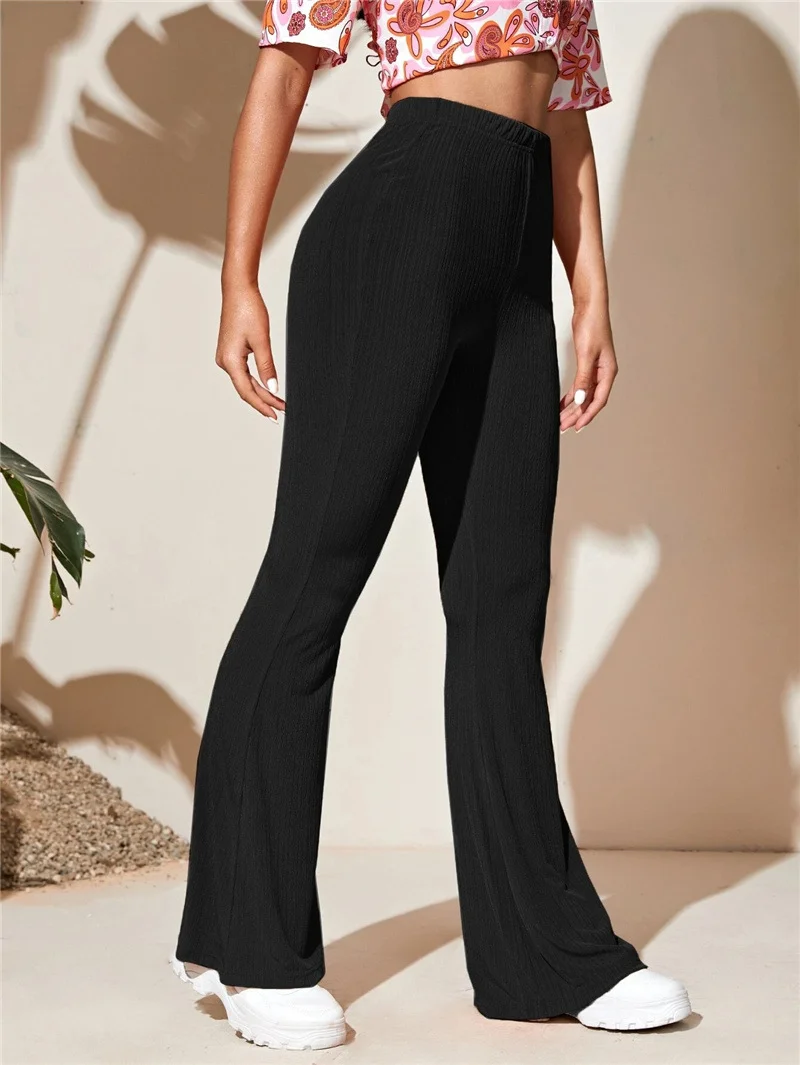 Women's Trousers Daily Going Out Casual Jersey Plain Spring/Fall Pants