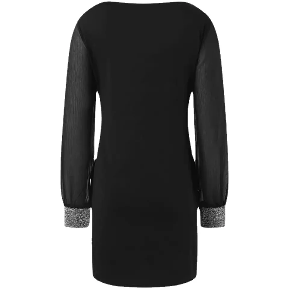 Women's Long Sleeve Spring/Fall Plain Jersey Dress V Neck Daily Going Out Casual Midi H-Line