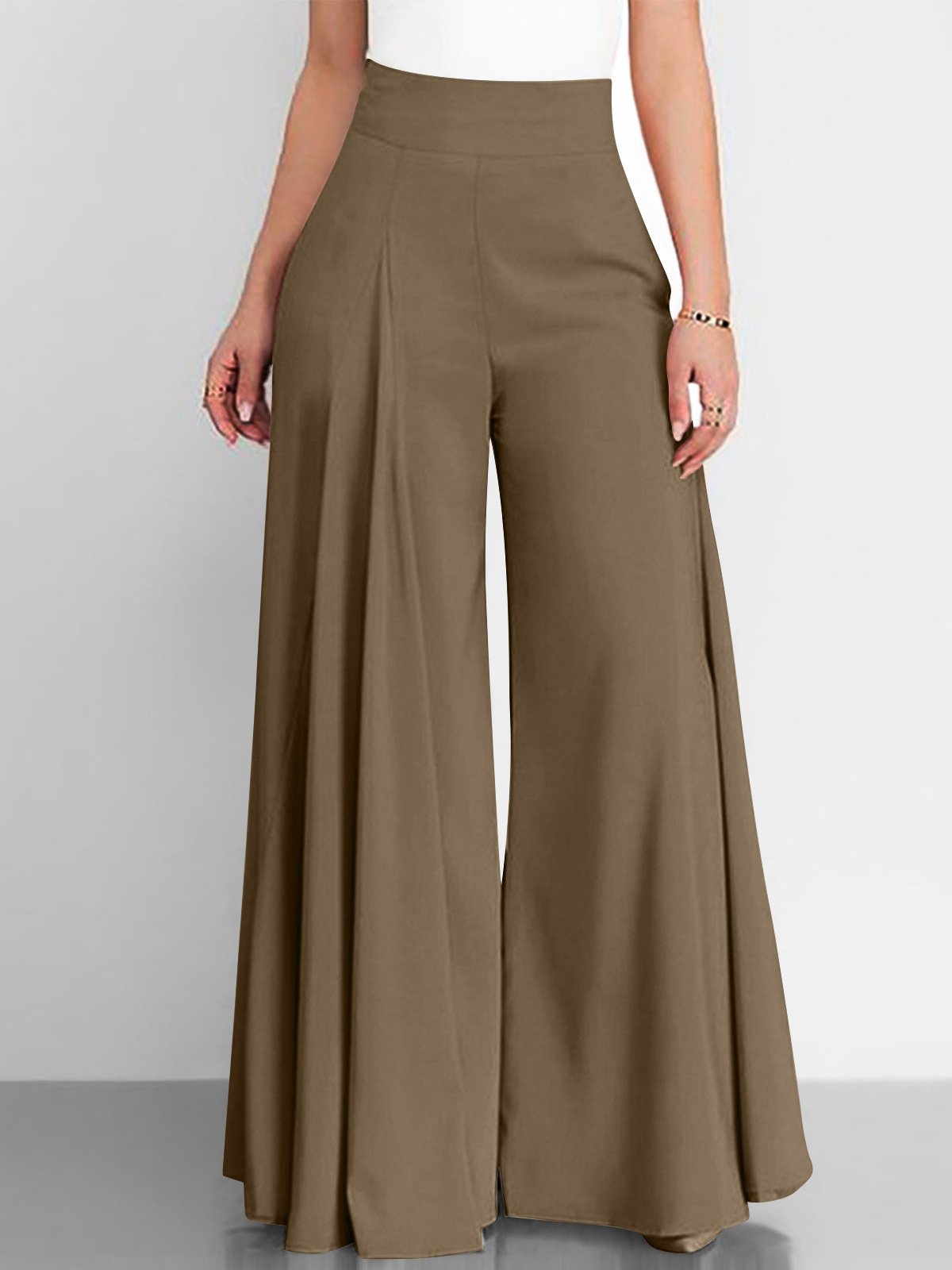 Women's Trousers Wide Leg Pants Daily Going Out Casual Plain Spring/Fall Pants