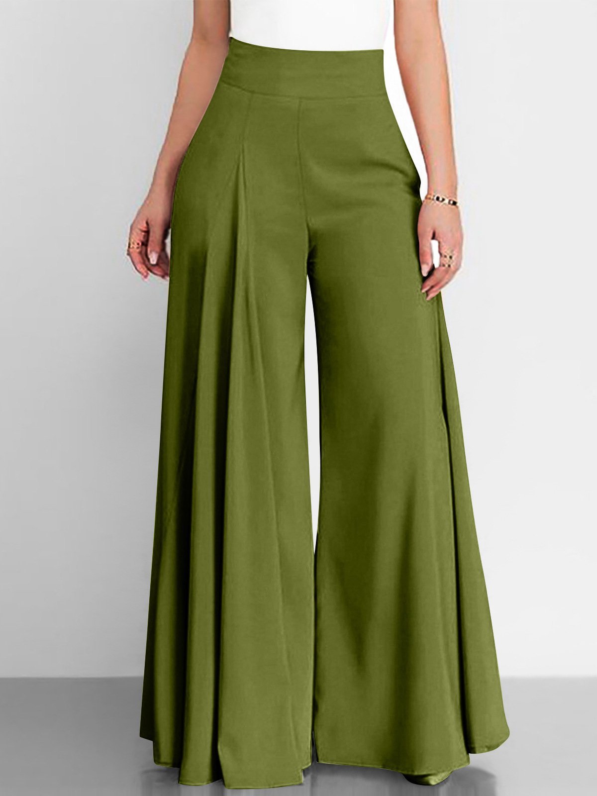 Women's Trousers Wide Leg Pants Daily Going Out Casual Plain Spring/Fall Pants