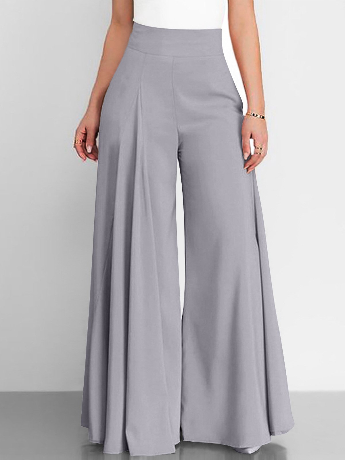 Women's Trousers Wide Leg Pants Daily Going Out Casual Plain Spring/Fall Pants