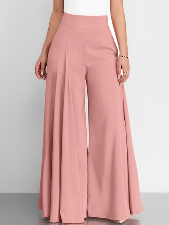 Women's Trousers Wide Leg Pants Daily Going Out Casual Plain Spring/Fall Pants