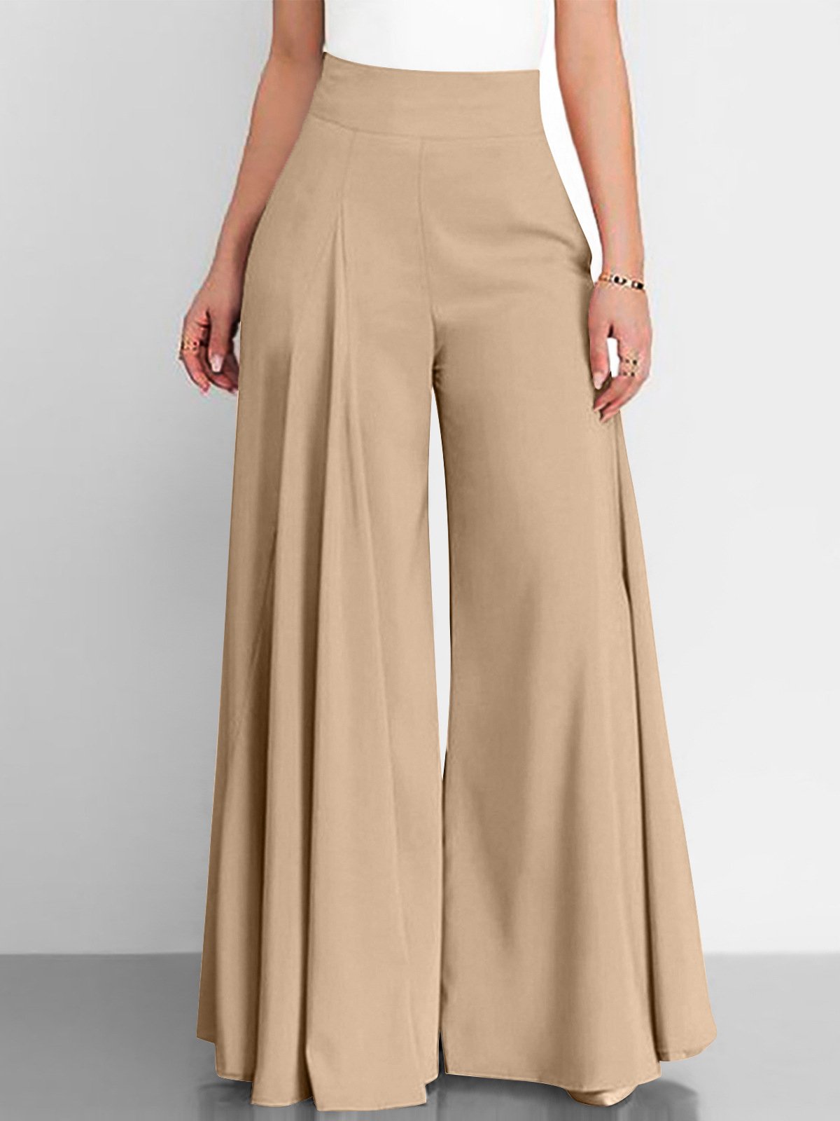 Women's Trousers Wide Leg Pants Daily Going Out Casual Plain Spring/Fall Pants