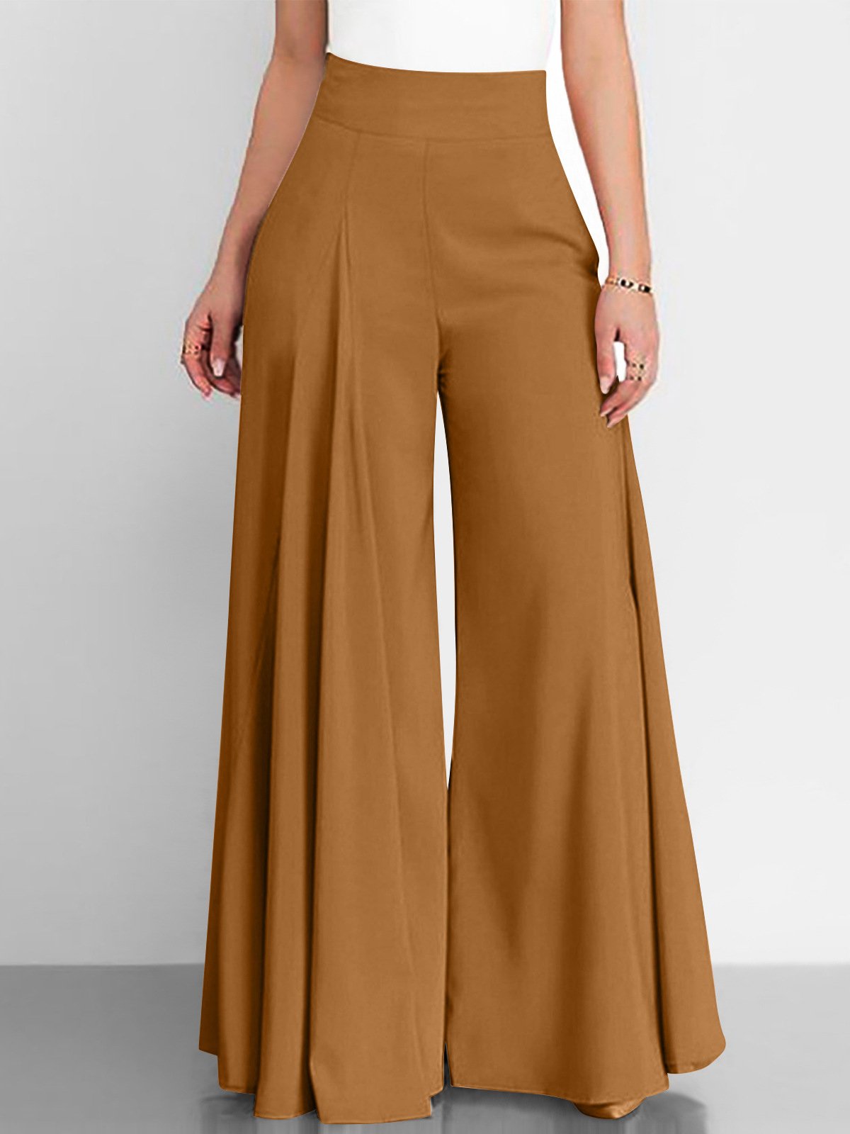 Women's Trousers Wide Leg Pants Daily Going Out Casual Plain Spring/Fall Pants