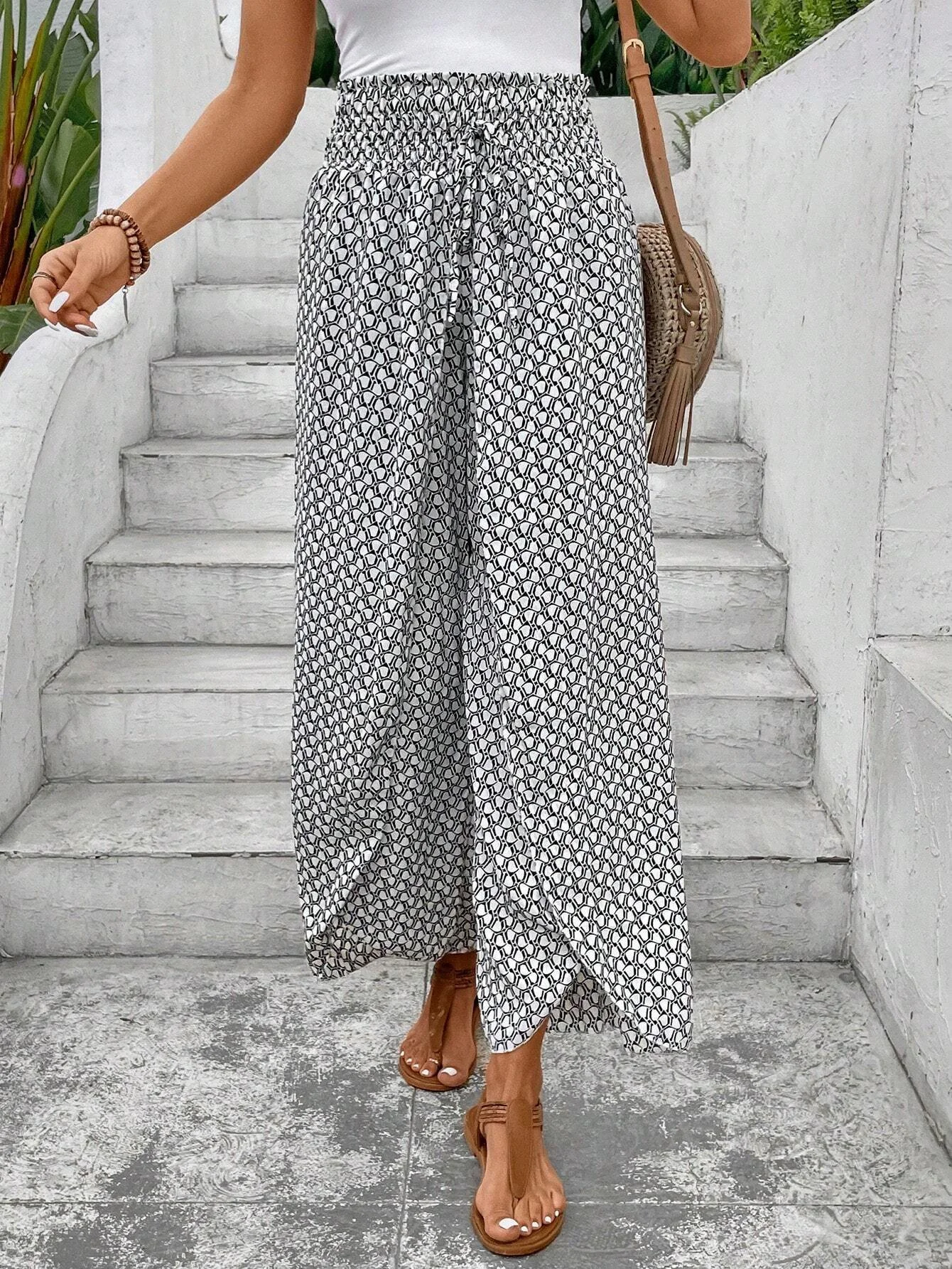 Women's Trousers Daily Going Out Casual Geometric Spring/Fall Pants