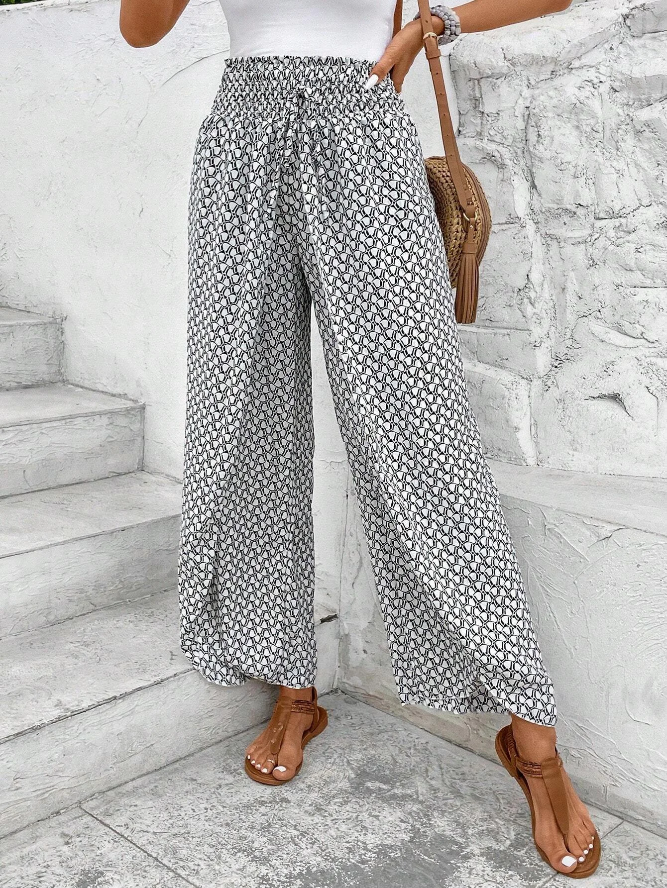 Women's Trousers Daily Going Out Casual Geometric Spring/Fall Pants