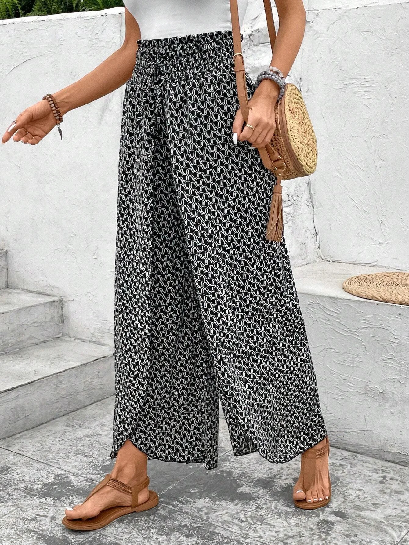 Women's Trousers Daily Going Out Casual Geometric Spring/Fall Pants