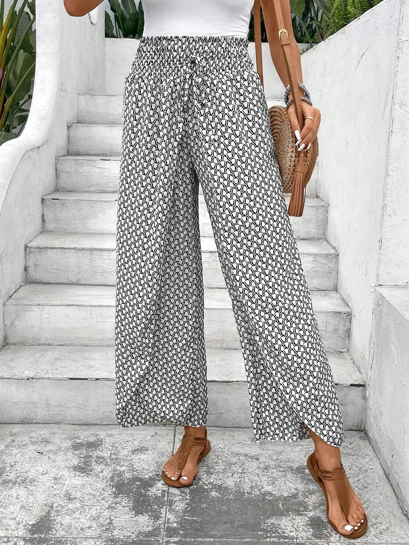 Women's Trousers Daily Going Out Casual Geometric Spring/Fall Pants