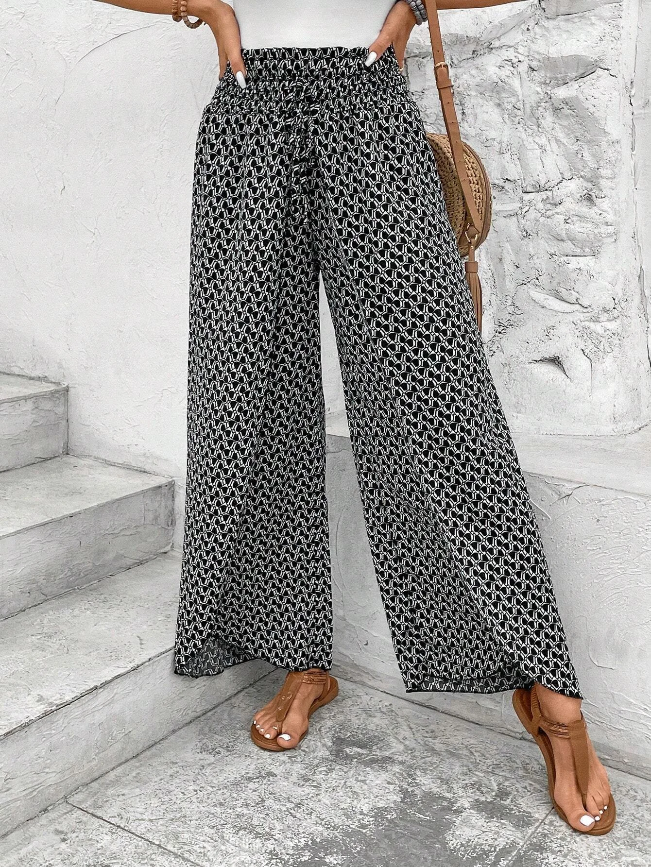 Women's Trousers Daily Going Out Casual Geometric Spring/Fall Pants